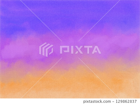 Gradient background painted with watercolors. Magic hour. 129862837