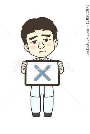 Medical worker illustration material doctor cross mark Medical worker illustration material doctor cross mark 129862973