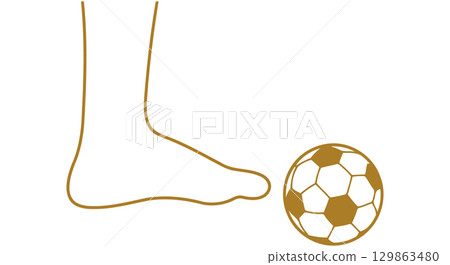 Foot About to Kick Soccer Ball 129863480
