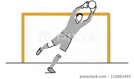 Soccer Goalkeeper Making a Save 129863493