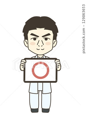 Medical worker illustration material doctor circle mark Medical worker illustration material doctor circle mark 129863653