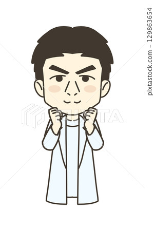 Medical worker illustration material doctor encouragement 129863654