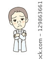 Medical worker illustration material doctor worried 129863661