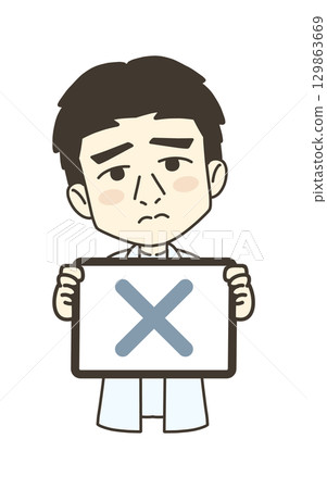 Medical worker illustration material doctor cross mark 129863669