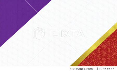 Japanese-style image, retro background material (purple) 129863677