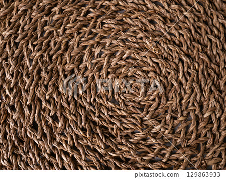 rattan weave, Wicker straw classic pattern background. 129863933