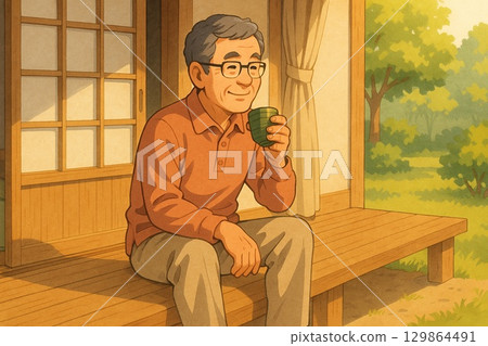 退休後寧靜的早晨 129864491