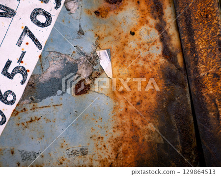 Old Grunge Metal Sheet with Rust and Wear Texture. Old Grunge Metal Sheet with Rust and Wear Texture. 129864513