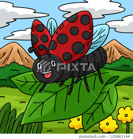 Insect Ladybug Animal Colored Cartoon Illustration Insect Ladybug Animal Colored Cartoon Illustration 129865144