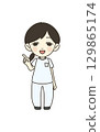 Medical worker illustration material nurse pointing 129865174