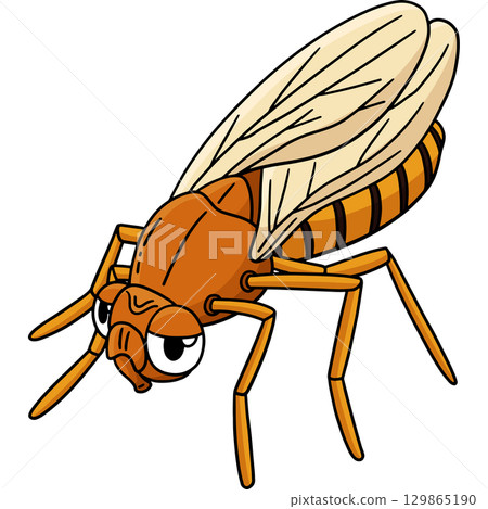 Insect Fruit Fly Animal Cartoon Colored Clipart  129865190