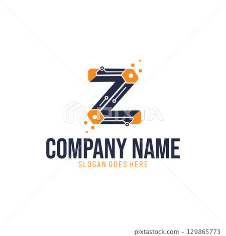 Initial Letter Z tecnology logo on white background Initial Letter Z tecnology logo on white background 129865773