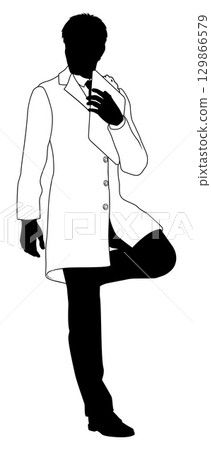 Scientist Chemist Pharmacist Man Silhouette Person 129866579