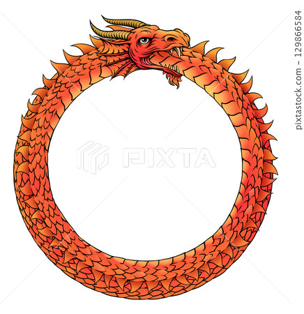 Ouroboros Circle Dragon Eating Circular Tail Ouroboros Circle Dragon Eating Circular Tail 129866584