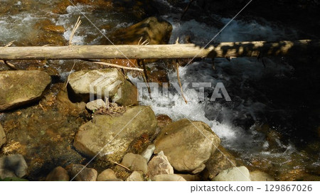 A mountain river in the sun A mountain river in the sun 129867026