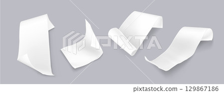 Blank bill receipt paper sheets 129867186