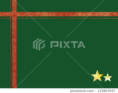 以禮盒為靈感的聖誕色相框。點綴著星星的閃亮插畫。 129867647