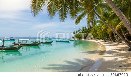 偏遠島嶼的藍色大海 129867663