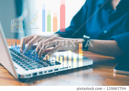 Modern technology in hand, businesses harness data, statistics and graphs to drive financial analysis and progress. technology, statistic, data, analysis, modern, progress, business, financial, graph Modern technology in hand, businesses harness data, statistics and graphs to drive financial analysis and progress. technology, statistic, data, analysis, modern, progress, business, financial, graph 129867704