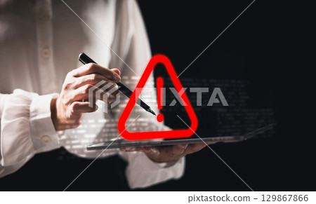 Phishing email alert concept with person using smartphone while surrounded by warning icons symbolizing scam messages cyber threats digital communication security risks. electronic mail alert phishing Phishing email alert concept with person using smartphone while surrounded by warning icons symbolizing scam messages cyber threats digital communication security risks. electronic mail alert phishing 129867866