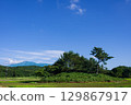 View of Mt. Chokai from Kisakata Kujukushima under a refreshing blue sky 129867917