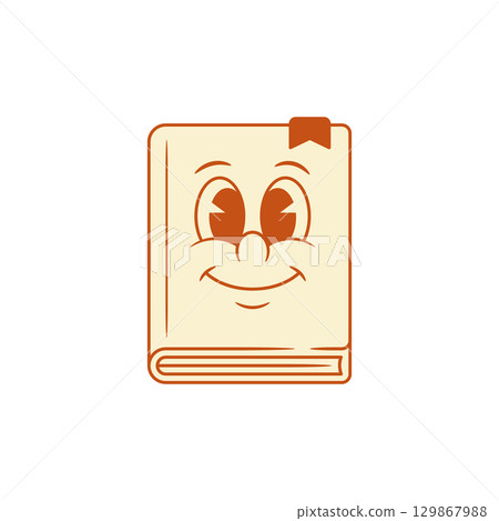 Cute comic childish book cartoon character retro emoji vector illustration 129867988