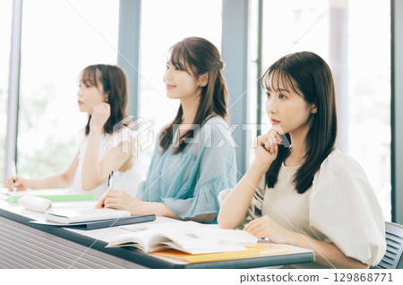 Female university student in class 129868771