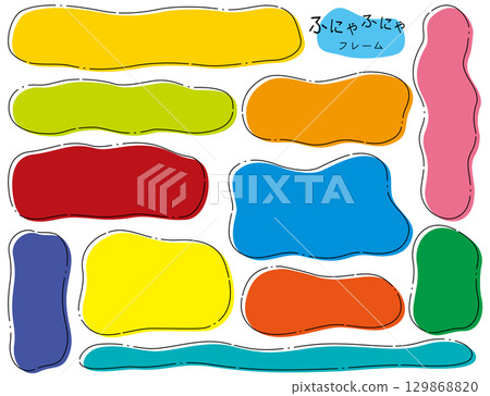 Fluffy Line Frame Set / Misaligned / Square / Colorful 129868820