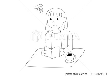 一位女士正在閱讀的插圖 一位女士正在閱讀的插圖 129869391