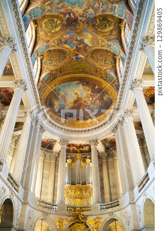 Magnificent ceiling painting in the Royal Chapel at the Palace of Versailles Magnificent ceiling painting in the Royal Chapel at the Palace of Versailles 129869405