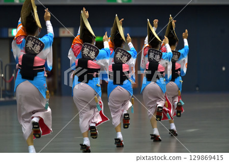 Authentic Tokushima Awa Odori Dance: Famous women's dance Authentic Tokushima Awa Odori Dance: Famous women's dance 129869415