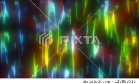 Abstract prismatic pattern with vertical neon lines, creating a colorful and dynamic rainy atmosphere Abstract prismatic pattern with vertical neon lines, creating a colorful and dynamic rainy atmosphere 129869518