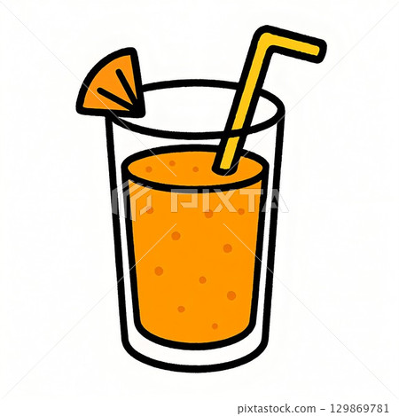 Cute hand-drawn juice illustration 129869781
