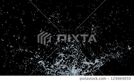 Isolated Clean Water Splash on Black Background Isolated Clean Water Splash on Black Background 129869850