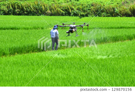 Pesticide spraying by drone 129870156