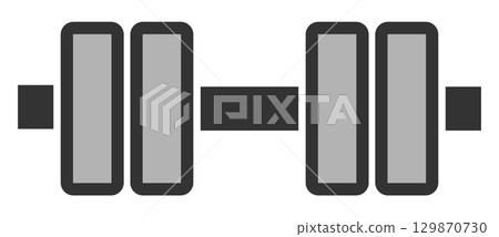 黑色啞鈴圖示說明 129870730