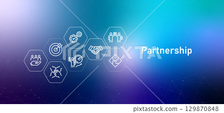 Partnership outline icons related to collaboration and business alliances corporate partnerships joint ventures or collaborative efforts company deal 129870848