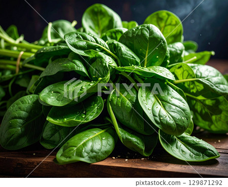 新鮮採摘的秋季蔬菜(菠菜) 新鮮採摘的秋季蔬菜(菠菜) 129871292