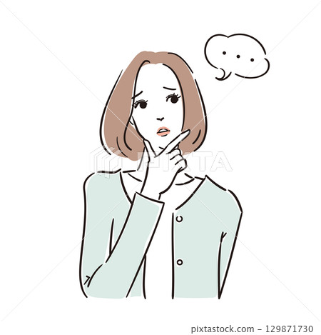 憂心忡忡的美女上身 129871730