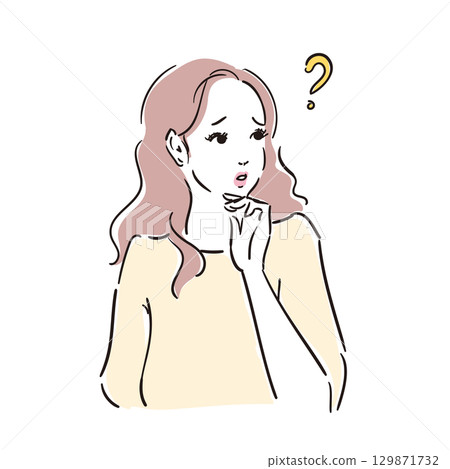 憂心忡忡的美女上身 129871732