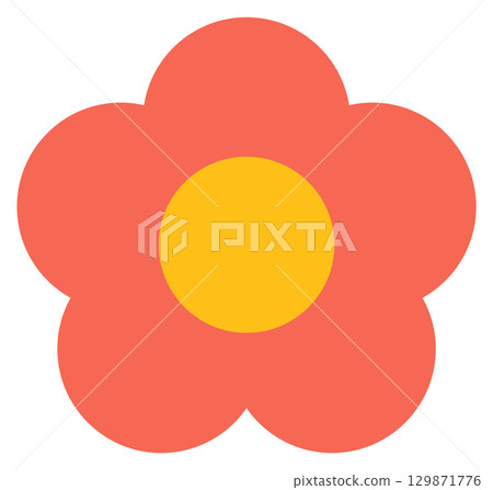 Red flower icon illustration Red flower icon illustration 129871776