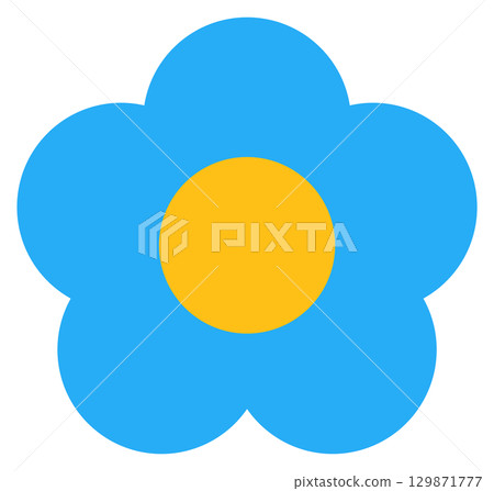 Blue flower icon illustration Blue flower icon illustration 129871777