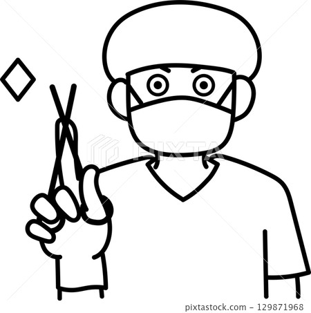 外科醫生插圖(僅線條畫) 外科醫生插圖(僅線條畫) 129871968