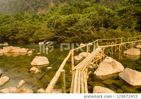 Wooden footbridge over the Chay River. 129872455