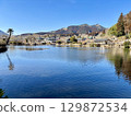 Winter scenery of Yufuin, Oita Prefecture, with a view of Lake Kinrin 129872534