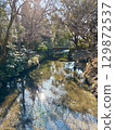 Wooden bridge over a stream in the forest, Yufuin, Oita Prefecture 129872537
