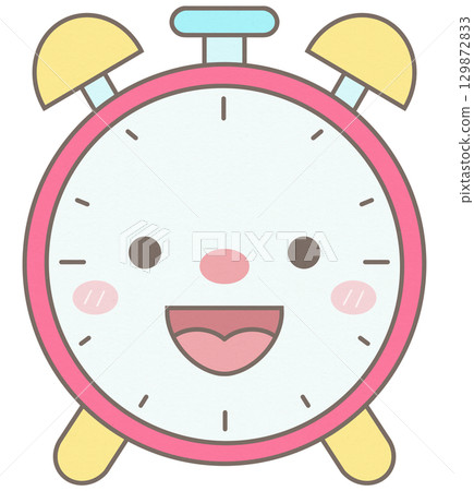 Cute Back to school red alarm clock 129872833