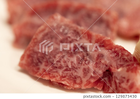 Beautifully marbled Tajima beef Beautifully marbled Tajima beef 129873430