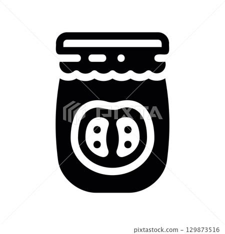 Simple black vector icon with a theme can of tomatoes 129873516