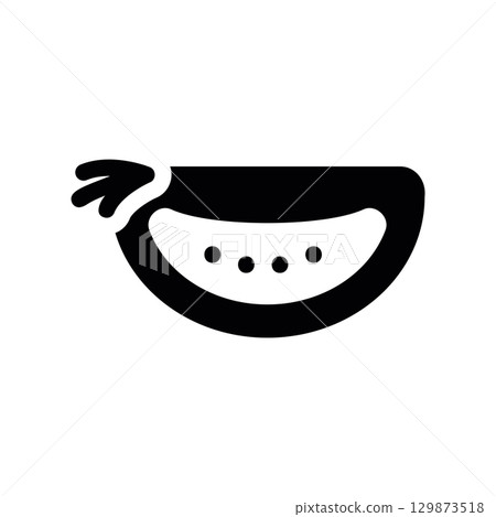 Simple black vector icon with a theme tomato slice 129873518